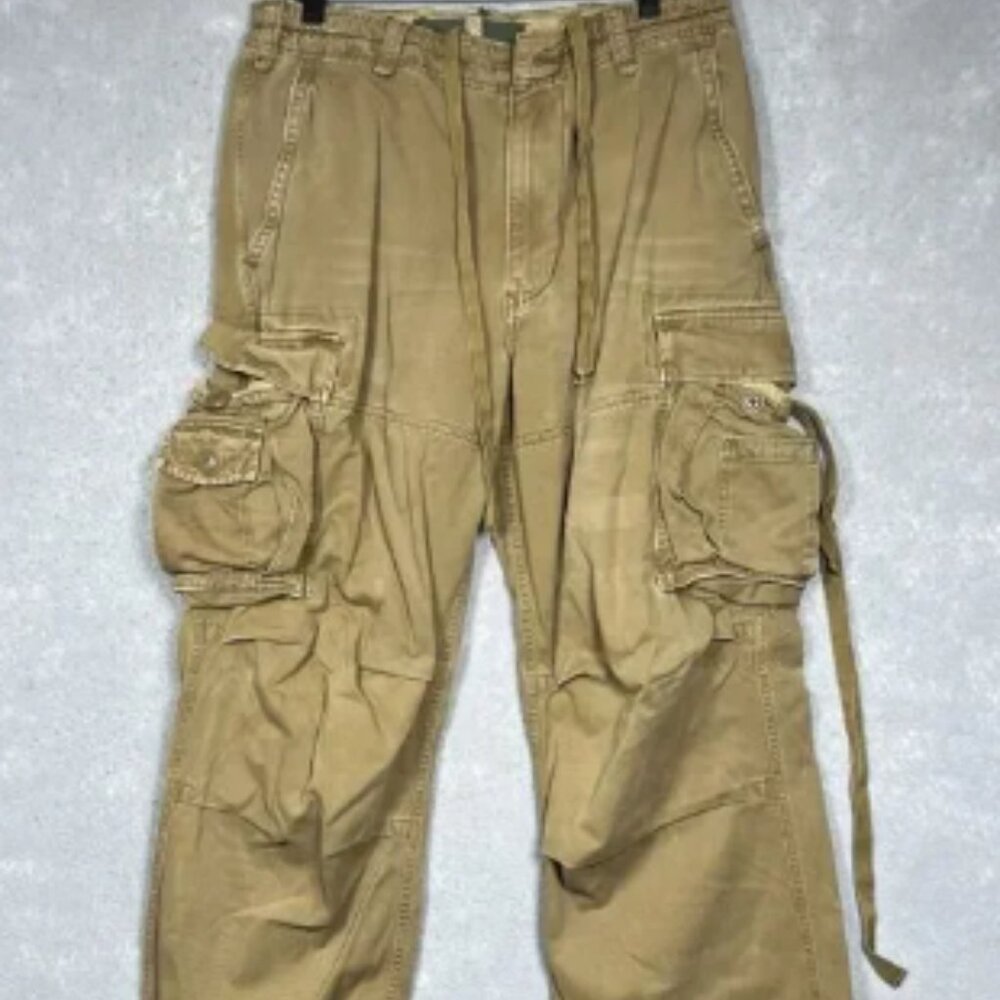 Vintage Abercrombie Fitch Paratrooper Pants Men 32 Y2K 90s Baggy Military Cargo